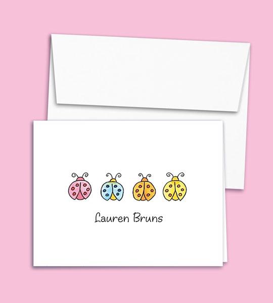 Lucky Ladybugs Folded Note Cards - Kelly Hughes Designs