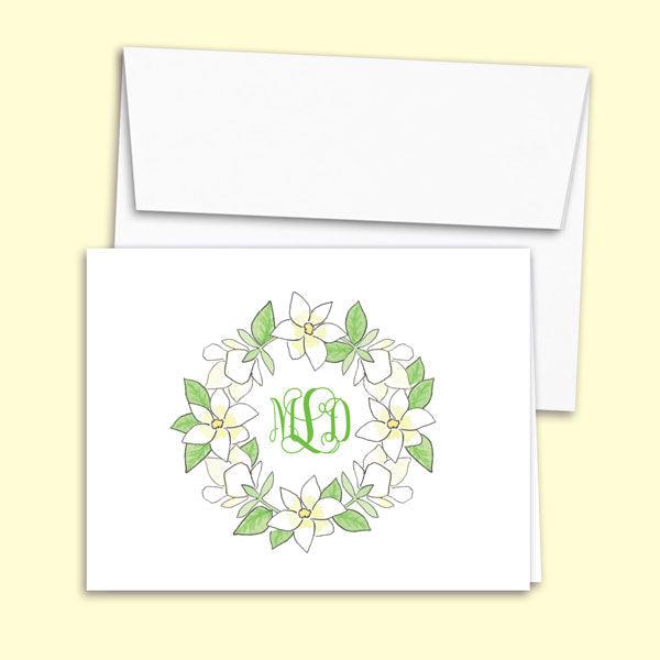 Magnolia Wreath Folded Note Cards - Kelly Hughes Designs