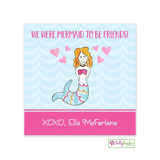 Mermaid Valentine Stickers - Kelly Hughes Designs