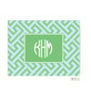 Athens Green Monogrammed Folded Note Cards