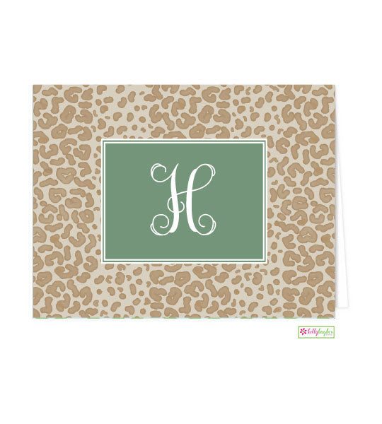 Wild Print Monogrammed Folded Note Cards