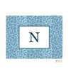 Wild Blue Monogrammed Folded Note Cards