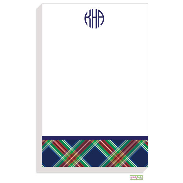 Navy Plaid Notepad