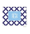 Navy Bamboo Monogrammed Folded Note Cards - Kelly Hughes Designs