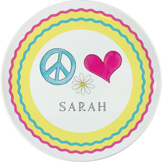 Peace Love Eat Kids Plate - Kelly Hughes Designs