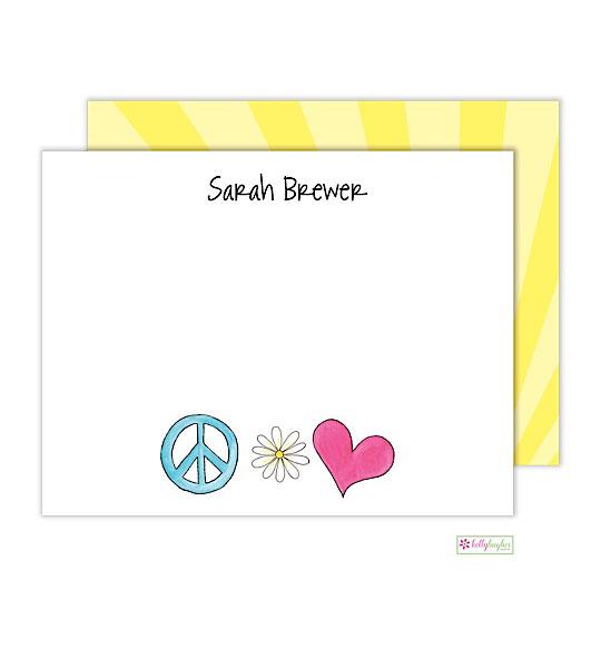 Peace & Love Kids Flat Note Cards - Kelly Hughes Designs