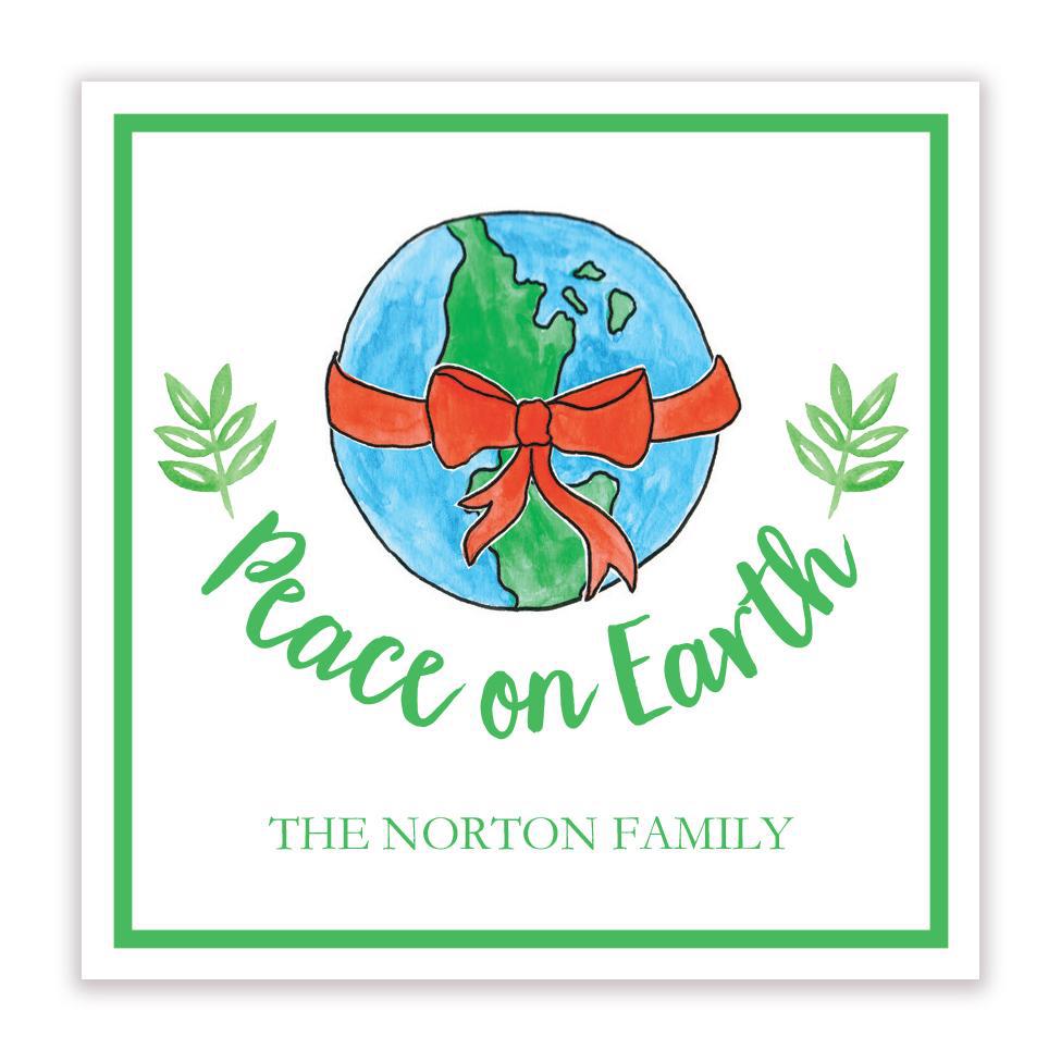 Peace on Earth gift sticker - Kelly Hughes Designs