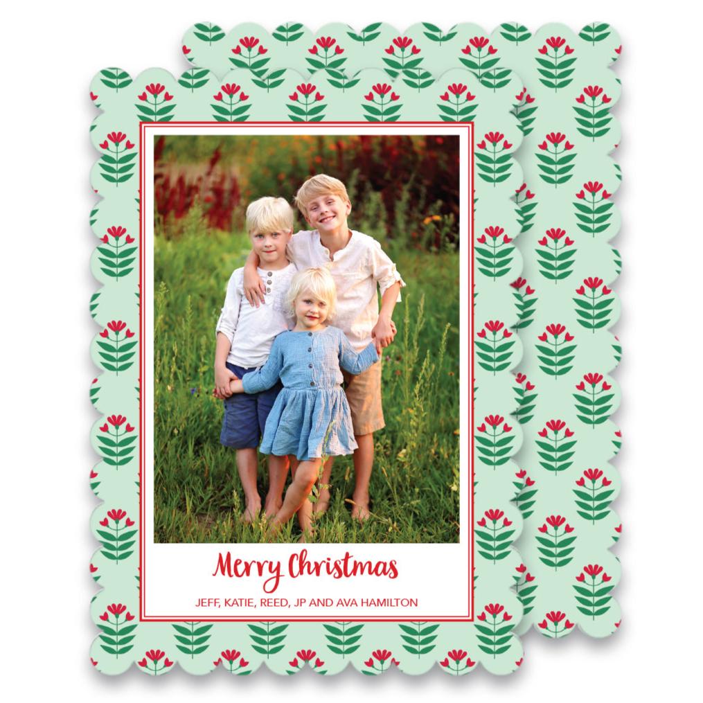 Christmas Block Print Photo Card