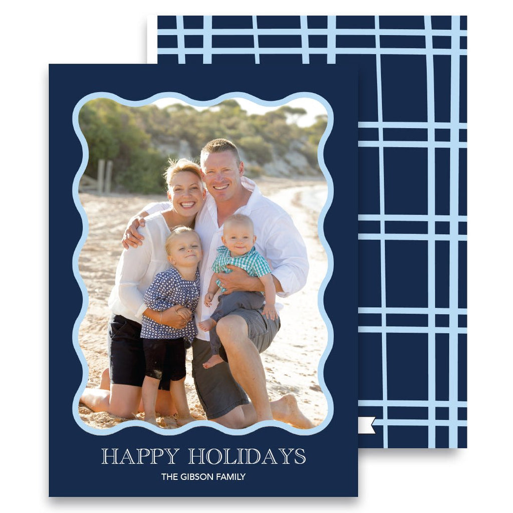 Navy Scallop Photo Card