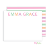 Pink Block Letters Flat Note Cards - Kelly Hughes Designs
