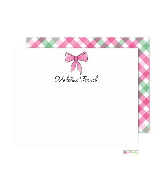 Pink Bow Flat Note Cards - Kelly Hughes Designs