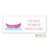 Pink Canoe address label - Kelly Hughes Designs