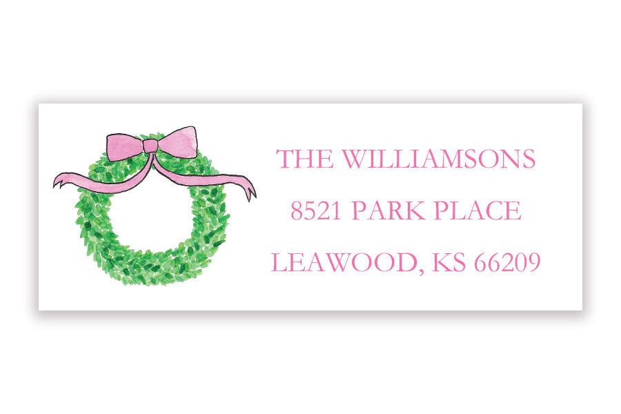 Pink Christmas address label - Kelly Hughes Designs