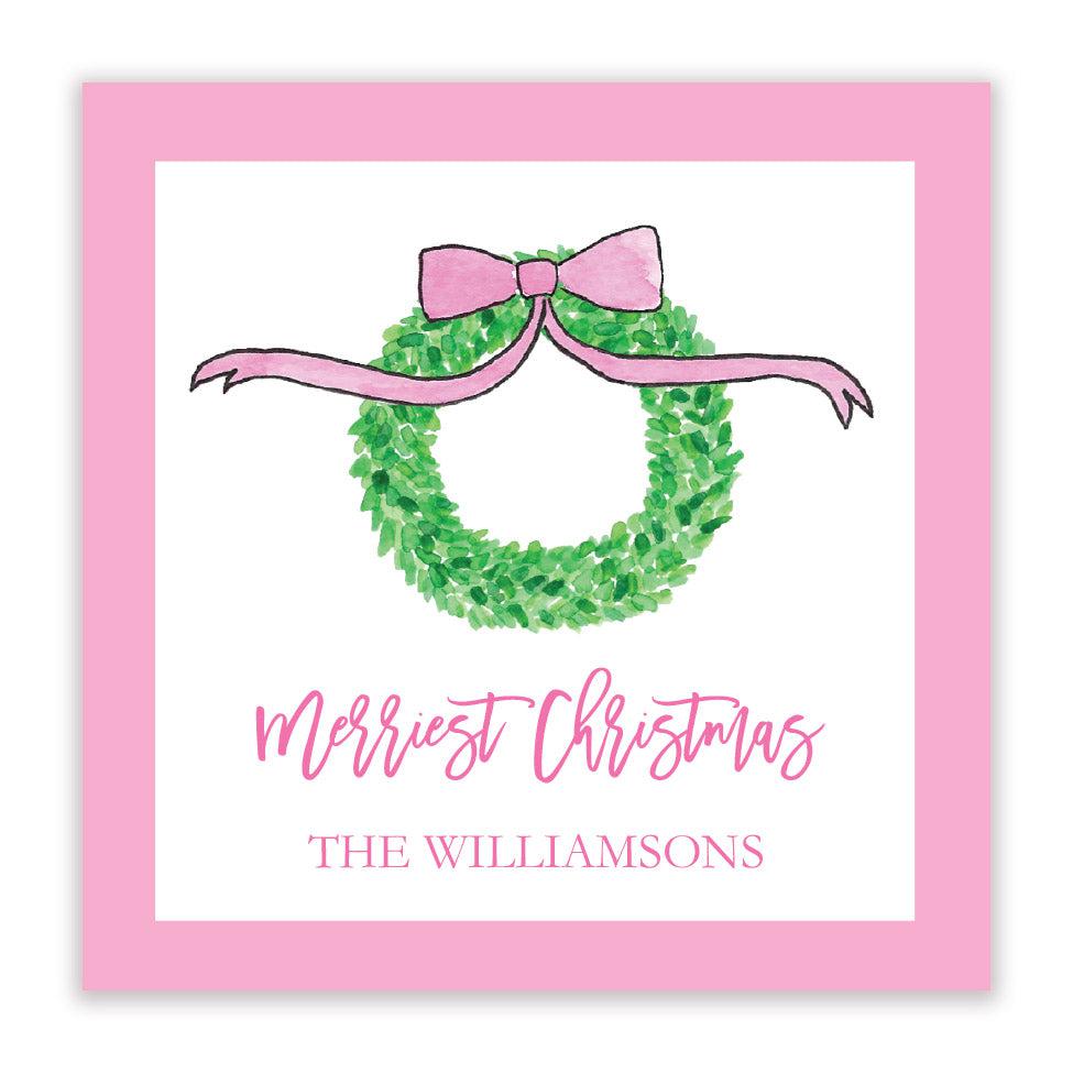 Pink Christmas gift sticker - Kelly Hughes Designs