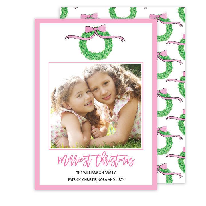 Pink Christmas Photo Card - Kelly Hughes Designs