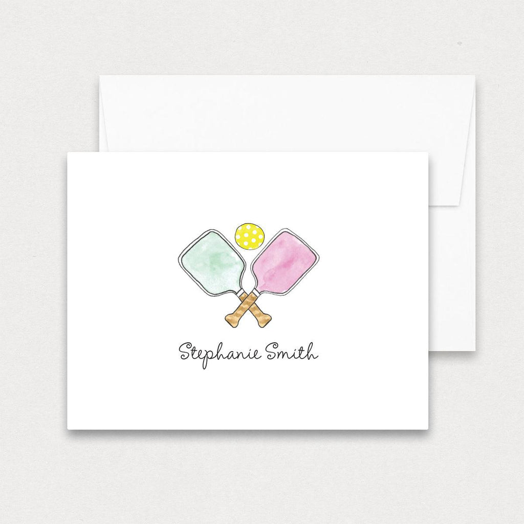 Pink Pickleball Folded Note Cards - Kelly Hughes Designs