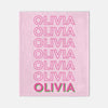 Pink Shadow Name Blanket - Kelly Hughes Designs
