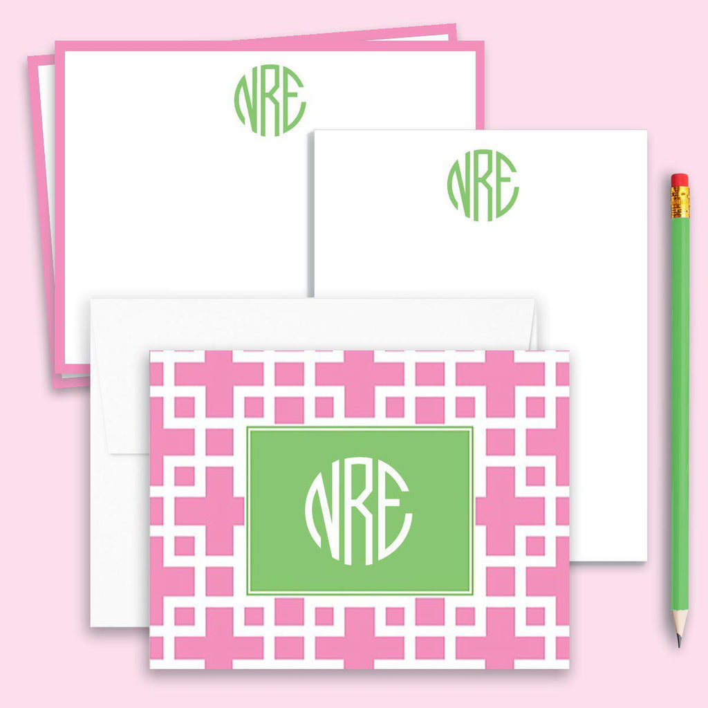 Pink Squared stationery gift set - Kelly Hughes Designs