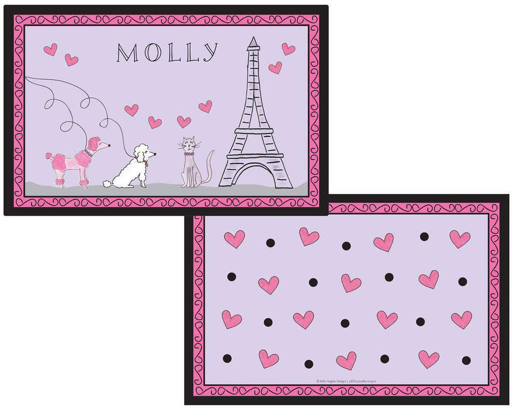 Poodles in Paris placemat - Kelly Hughes Designs