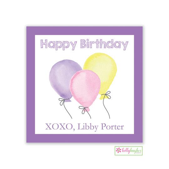 Purple Birthday Kids Gift Stickers - Kelly Hughes Designs