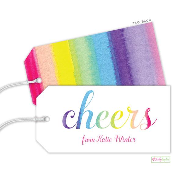 Rainbow Cheers Gift Tag - Kelly Hughes Designs