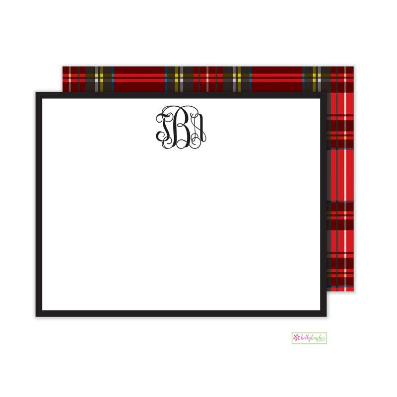 Red Plaid Flat Note Cards - Kelly Hughes Designs
