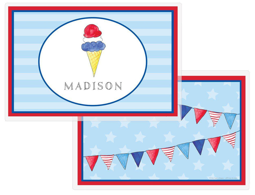 Red White & Blue placemat - Kelly Hughes Designs