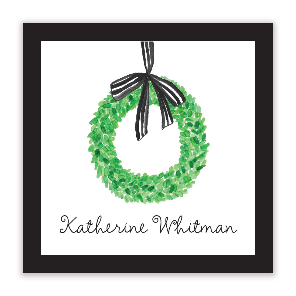 Boxwood Wreath Gift Stickers