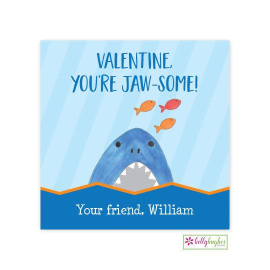 Shark Valentine Stickers - Kelly Hughes Designs
