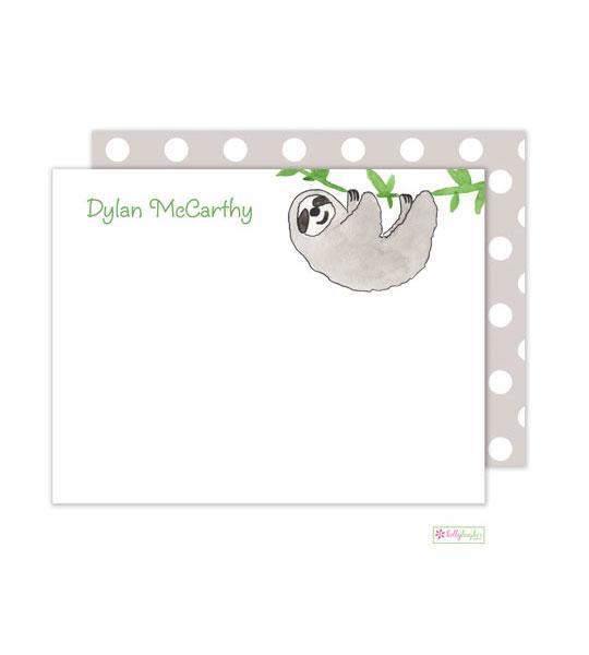 Sloth Kids Flat Note Cards - Kelly Hughes Designs