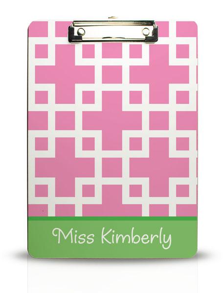 Squared Pink Clipboard - Kelly Hughes Designs