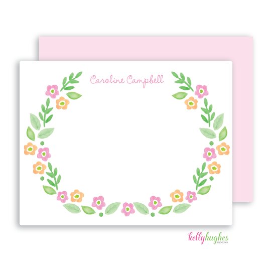 Sweet Floral Kids Flat Note Cards - Kelly Hughes Designs