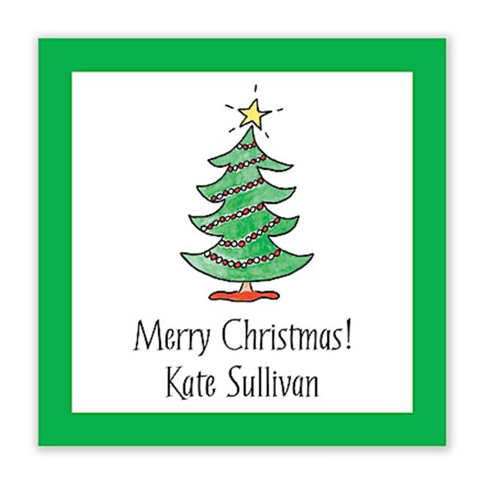 Trim the Tree gift sticker - Kelly Hughes Designs