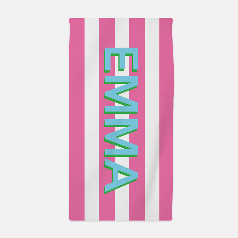 Pink Stripes beach towel