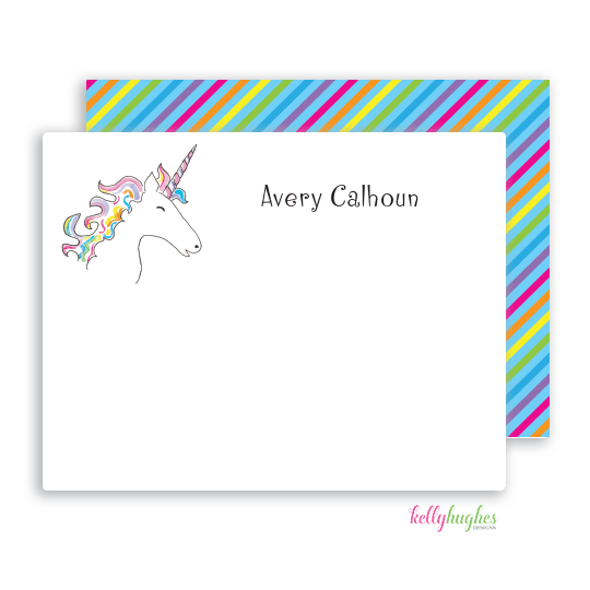 Unicorn Dream Kids Flat Note Cards - Kelly Hughes Designs