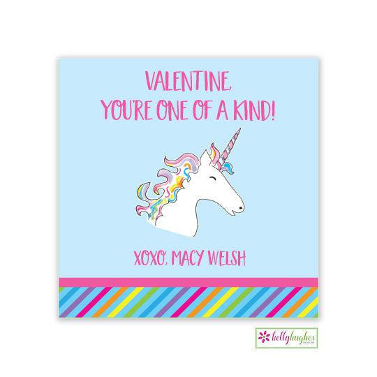 Unicorn Valentine Stickers - Kelly Hughes Designs