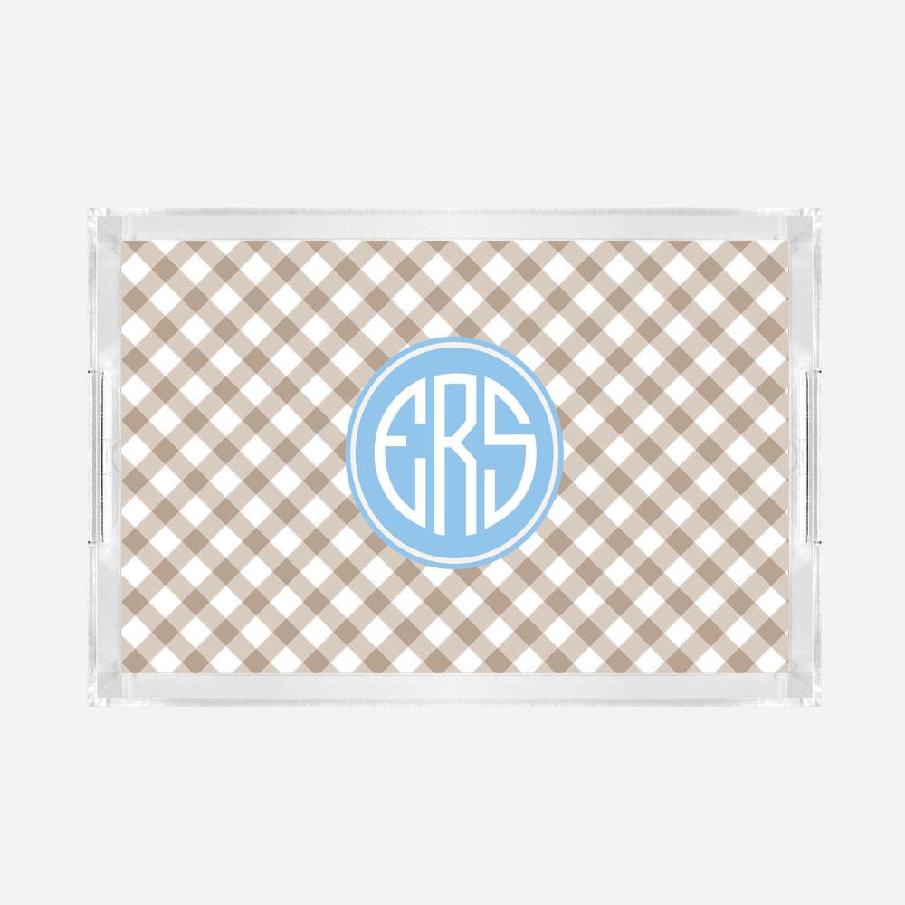 Wheat Gingham Serving Tray - Kelly Hughes Designs