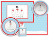 Frosty Man Kids Dinnerware-Placemat + Plate + Bowl + Mug-Kelly Hughes Designs